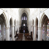 Chalons-en-Champagne, Cathdrale Saint-Etienne, Ansicht von der Orgelempore in dir Kirche