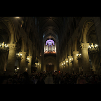 Paris, Cathdrale Notre-Dame, Hauptschiff in Richtung Orgel