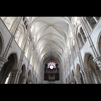 Laon, Cathdrale, Hauptschiff und Orgel