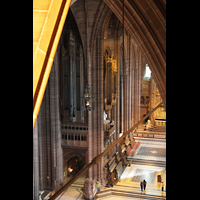 Liverpool, Anglican Cathedral, Blick vom Umgang der Obergaden in Richtung Orgel