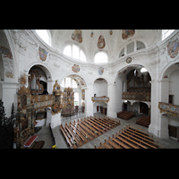 Muri, Klosterkirche, Blick von der Empore der Evangelienorgel in die Kirche