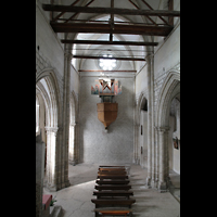 Sion (Sitten), Notre-Dame-de-Valre (Burgkirche), Blick vom Lettner ins Hauptschiff in Richtung Orgel