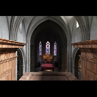 Sion (Sitten), Cathdrale Notre-Dame du Glarier, Blick ber das Rckpositiv in die Kathedrale