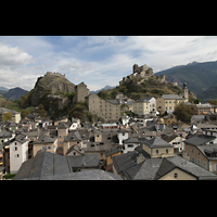 Sion (Sitten), Cathdrale Notre-Dame du Glarier, Berg von Valre mit der Burgkirche