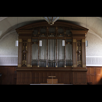 Zrich, Kreuzkirche, Orgelprospekt, von der gegenberliegenden Empore aus gesehen