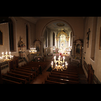 Monswiller (Monsweiler), Notre-Dame, Blick von der Empore in die Kirche