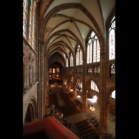 Strasbourg (Straburg), Cathdrale Notre-Dame, Blick von der Hauptorgel ins Hauptschiff