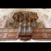 Ebersmunster (Ebersmnster), glise Abbatiale (Abteikirche), Orgel mit Deckengemlden