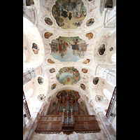 Ebersmunster (Ebersmnster), glise Abbatiale (Abteikirche), Orgel und Deckengemlde