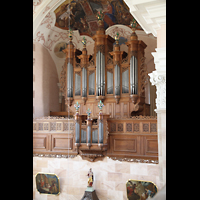 Ebersmunster (Ebersmnster), glise Abbatiale (Abteikirche), Orgel von der Seitenempore aus gesehen