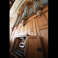 Ebersmunster (Ebersmnster), glise Abbatiale (Abteikirche), Spieltisch und Orgel