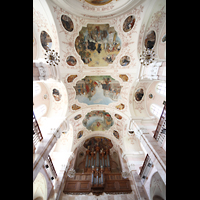 Ebersmunster (Ebersmnster), glise Abbatiale (Abteikirche), Orgel und Deckengemlde