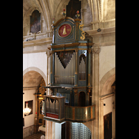 Campanet (Mallorca), Sant Miquel, Orgel von der rckseitigen Empore aus gesehen