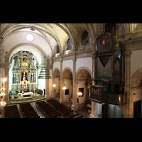 Campanet (Mallorca), Sant Miquel, Orgel von der rckseitigen Empore aus gesehen