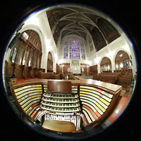 West Point, Military Academy Cadet Chapel, Spieltisch und Chorraum mit Transept- und Chancel-Orgeln