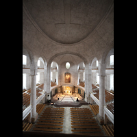 Dresden, Kreuzkirche, Blick vom Spieltisch in die Kirche