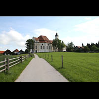 Steingaden, Wieskirche - Wallfahrtskirche zum gegeielten Heiland, Auenansicht, Sdseite