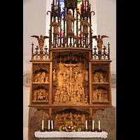 Kempten, St. Mang, Schnitzaltar, Detailansicht