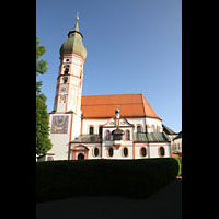 Andechs, Wallfahrtskirche (Klosterkirche), Auenansicht von der Seite