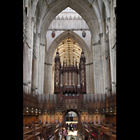 York, Minster (Cathedral Church of St Peter), Chorgesthl und Orgel