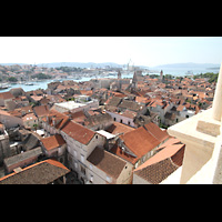 Trogir, Katedrala sv. Lovre (St. Laurentius), Blick vom Turm der Kathedrale in Richtung Sdwesten