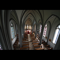 Reykjavk, Landakotskirkja, Dmkirkja Krists Konungs, Christknigs-Kathedrale), Blick von der Orgelempore in die Kirche