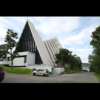 Troms, Ishavskatedralen (Eismeer-Kathedrale), Aunenansicht von hinten