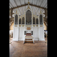 Troms, Domkirke, Hauptorgel mit Spieltisch