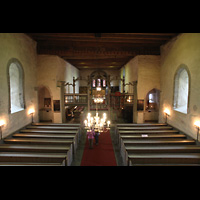 Harstad, Trondenes Kirke, Blick von der Orgel in die Kirche