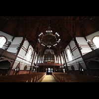 Bergen, Johanneskirke, Innenraum in Richung Orgel