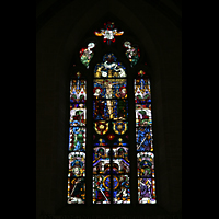 Ulm, Mnster, Buntes Fenster mit Glasmalerei