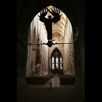 Ulm, Mnster, Blick von der Turmhalle ins Hauptschiff