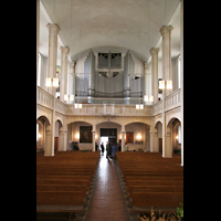 Mnchen (Munich), St. Markus, Innenraum / Hauptschiff in Richtung Orgel