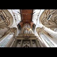 Alkmaar, Sint Laurenskerk, Orgelempore der Hauptorgel perspektivisch