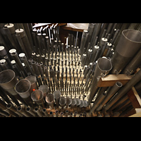 Alkmaar, Sint Laurenskerk, Pfeifen im Rckpositiv, vorne Fagot und Trompet 8