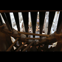 Amsterdam, Nieuwe Kerk, Blick durch die Hauptwerks-Prospektpfeifen in die Kirche