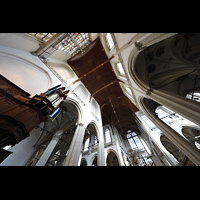 Amsterdam, Nieuwe Kerk, Transeptorgel im sdlichen Querhaus mit Blick ins Gewlbe