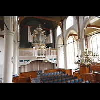 Amsterdam, Waalse Kerk (Oude Walenkerk), Seitlicher Blick von der rckseitigen Empore zur Orgel