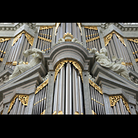 Amsterdam, Westerkerk, Prospektfetail Rckpositiv, darber das Hauptwerk