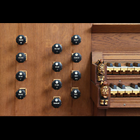 Gouda, Sint Janskerk - Grote Kerk, Linke Registerstaffel der Chororgel