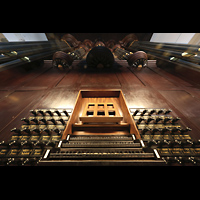 Groningen, Nieuwe Kerk, Spieltisch und Hauptwerksprospekt