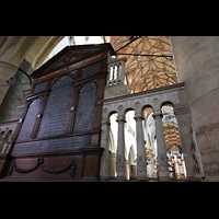 Haarlem, Sint Bavokerk, Bericht ber Belagerung Haarlems 1573 an Rckseite des hinteren Chorabschlusses