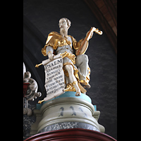 Haarlem, Sint Bavokerk, Figur eines lautespielenden Psalmsngers auf dem rechten 32'-Pedalturm