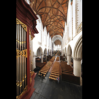 Haarlem, Sint Bavokerk, Seitlicher Blick vom Rckpositiv in die Kirche