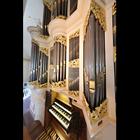 Kampen, Burgwalkerk, Spieltisch und Orgel