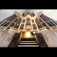 Kampen, Burgwalkerk, Spieltisch und Orgel perspektivisch