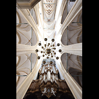 Kampen, Sint Nicolas Bovenkerk, Blick nach oben auf Hauptorgel und ins Gewlbe