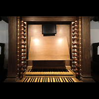 Leiden, Hooglandse Kerk, Spieltisch der de Swart/von Hagerbeer-Orgel