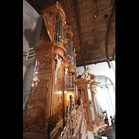 Maassluis, Groote Kerk, Orgel mit Spieltisch seitlich