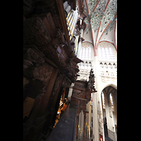 s-Hertogenbosch, Sint Janskathedraal, Blick bers Rckpositiv auf Spiieltisch und Hauptwerksprospekt